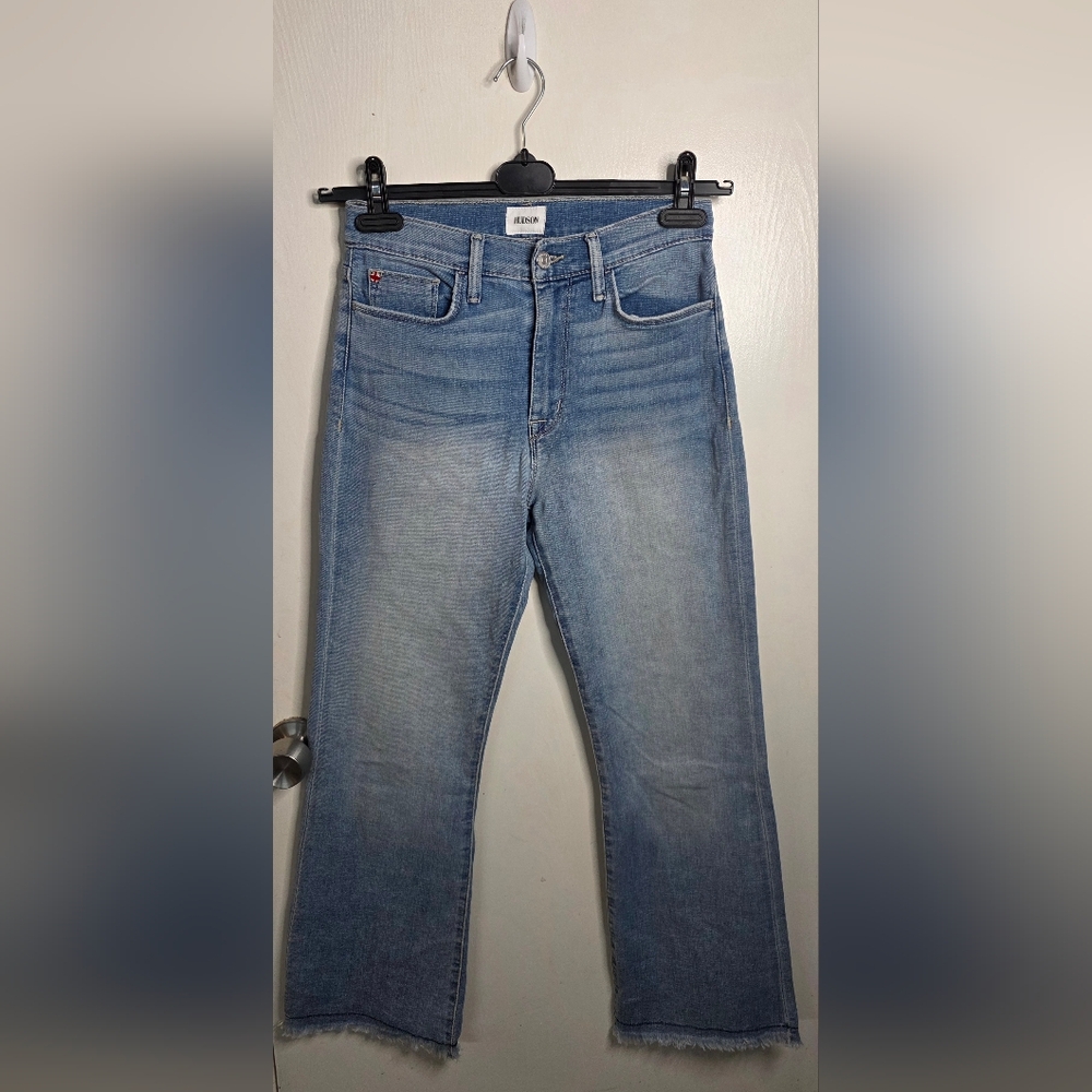 *2 FOR $40*Hudson Jeans Women's Blair Bootcut Frayed Sky Blue Ankle Length Denim